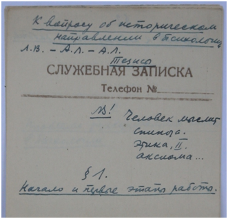 Выготский. Заголовок плана книги с тремя соавторами, 1932г.